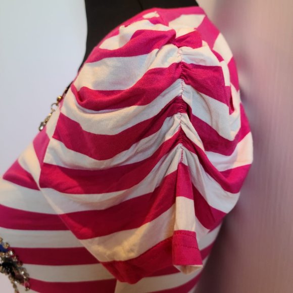 Pink & Ecru Striped Top - Picture 3 of 3